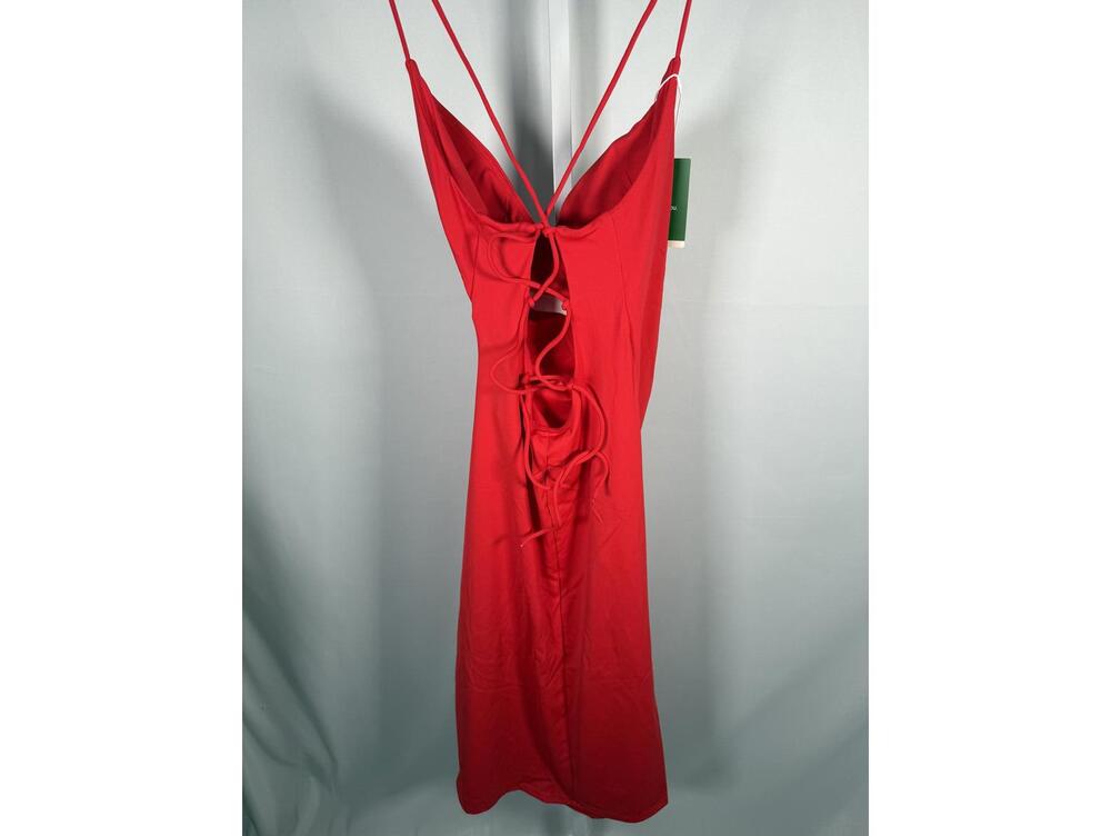 NWT Halara SoftlyZero Airy Crossover Ruched Lace Up Bodycon Dress Mars Red Small - Picture 8 of 9